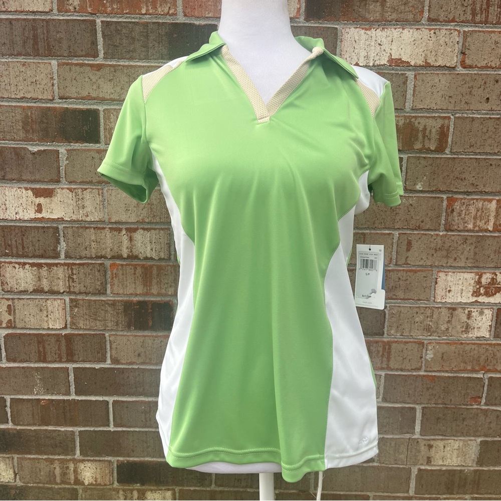 Women’s IZOD Golf Classix Cool FX Green/White Short sleeve Golf Polo Size Small
